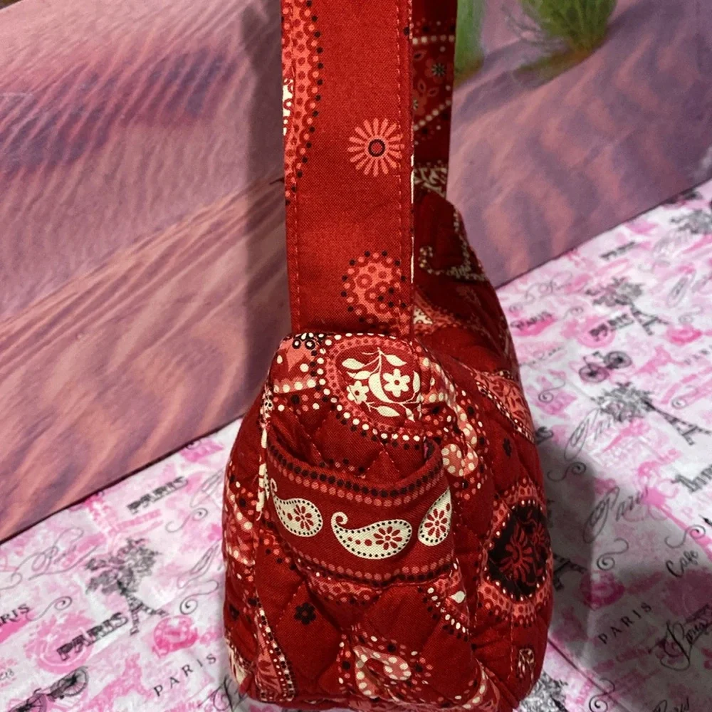 Two items Vera Bradley deep red Parsley shoulder bag.